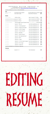 Editing Resume